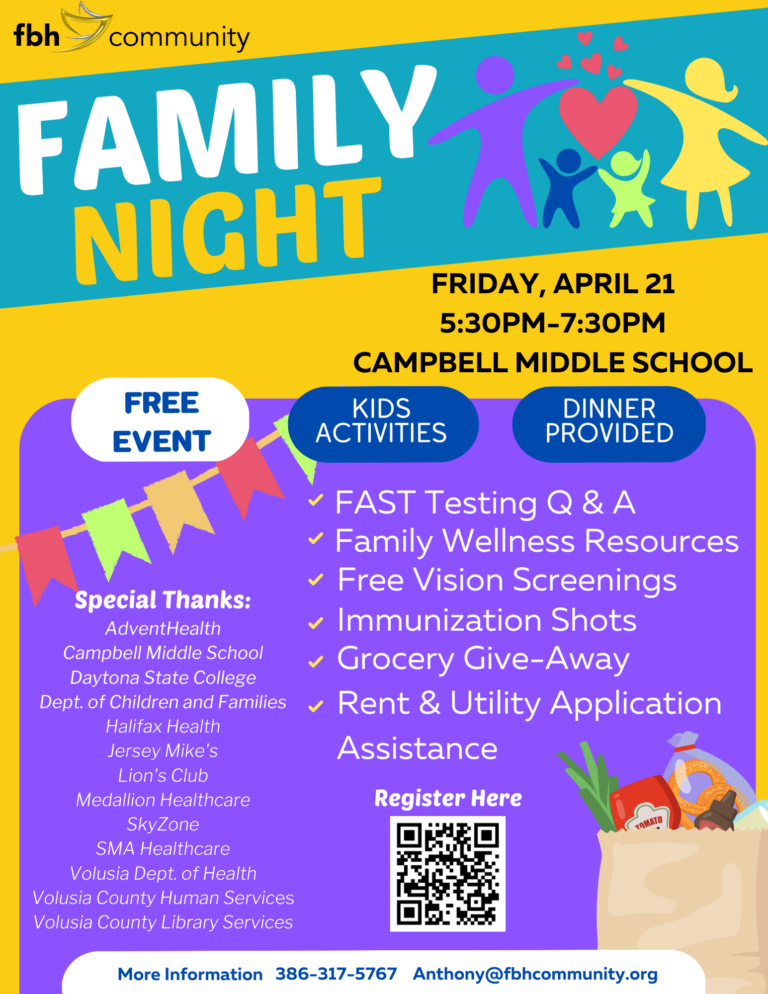FREE FBH Community: Family Night at Campbell MS April 21st 5:30-7:30PM